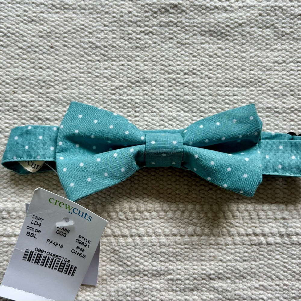 J Crew / Crewcuts Aqua Polka Dot Bow Tie for Kids